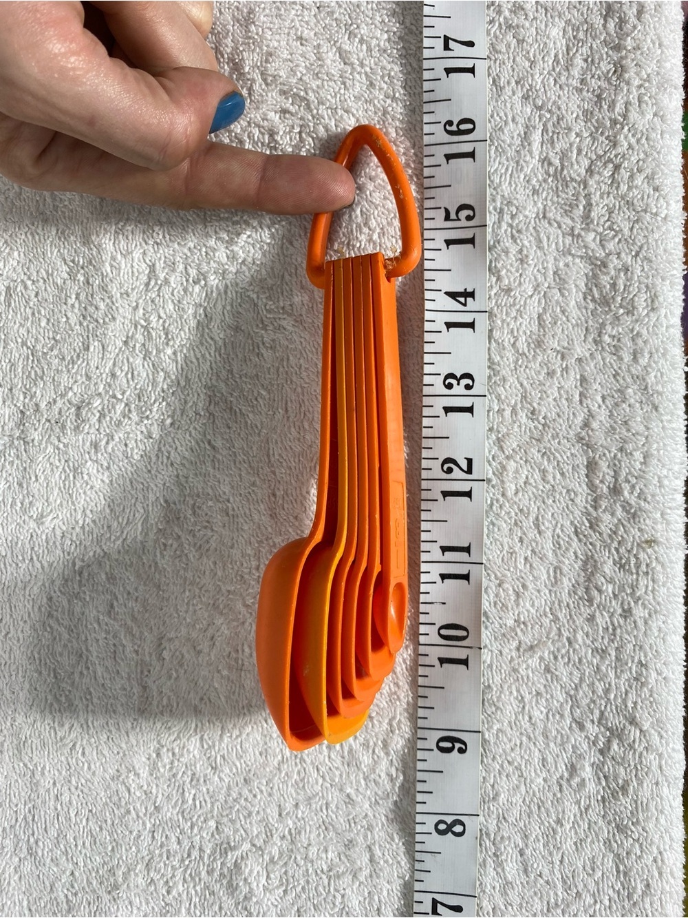 Vintage Tupperware Orange Measuring Spoon Set W D Ring - Picture 10 of 10